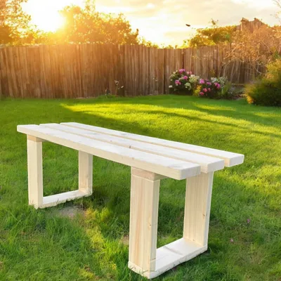 Produktbild von Holzbank Sitzbank Massivholz Esszimmerbank 110cm Küchenbank Esszimmer Gartenbank typ2