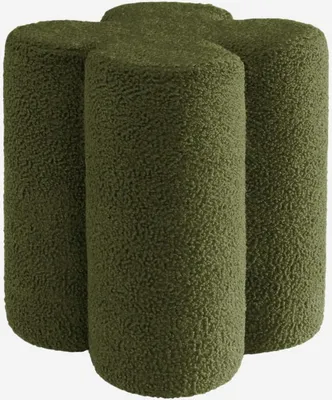 Immagine prodotto di Pouf trifoglio in bouclé, Verde kaki