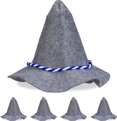 Produktbild von 5er Set Seppelhüte mit blau-weißer Kordel