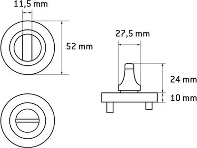 Produktbild von Rosettenpaar WC Edelstahl Bicolor Ø 52 mm