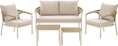 Produktbild von Bella Lounge-Set inkl. Kissen Sofa, 2 Stühle, 2 Tische sand, natur.