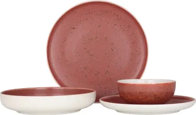 Obrázek produktu pro Sada nádobí Rinart (Medium) - Růžová - 24 kusů - 6 osob - Porcelán