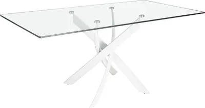 Immagine prodotto di Tavolo da pranzo Angel Cerdá rettangolare in vetro temperato bianco acciaio 1138-150x95