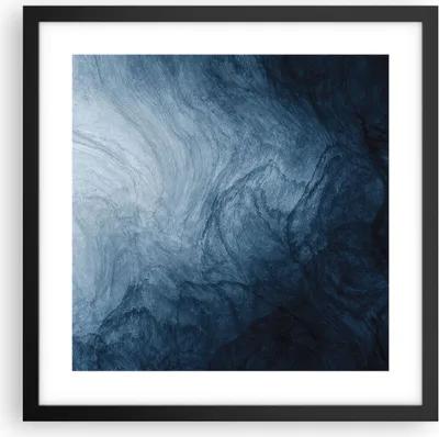 Produktbild von Gerahmtes Poster - Schwarzer Rahmen - Wasser Blau Farbe - 40x40 cm - Wand Bild - Wanddeko - Wandbilder - Kunstposter - Wandposter - Bilderrahmen - Bilder - Kunstdruck - P2BAC40x40-5106