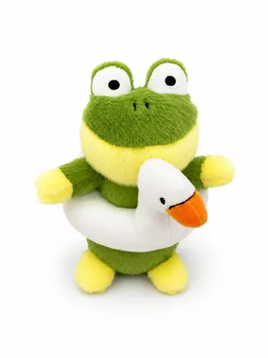 Produktbild von Frosch mit Schwimmring Kuscheltier 20 cm Plüschfrosch Stofftier Weiches Kawaii Geschenk für Kinder
