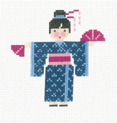 Image de Le Bonheur des Dames set point de croix "japonais", motif à compter, 19x19cm