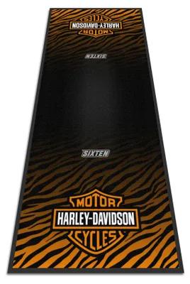 Produktbild von SIXTEN Harley Davidson Wild Stock Motorradteppich - 95x240 - Umweltfreundliche Garage und Paddock Matte - Waschbar, ölabsorbierend und umweltfreundlich - Schutzmatten für Motorräder
