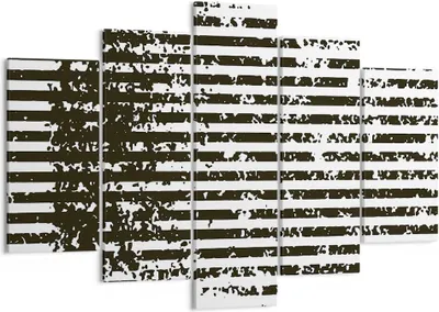 Produktbild von Bild auf Leinwand - Leinwandbild - 5 Teile - Abstraktion Schwarz Gürtel - 150x100cm - Wand Bild - Wanddeko - Wandbilder - Leinwanddruck - Bilder - Wanddekoration - Leinwand bilder - EA150x100-4855