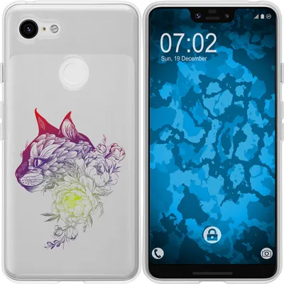 Produktbild von PhoneNatic Case kompatibel mit Google Pixel 3 XL Silikon-Hülle Floral Katze M2-5