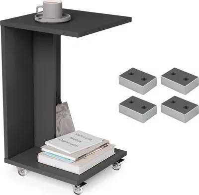 Produktbild von Design Beistelltisch Hugo, 40x40x66 cm, mit parkettgeeigneten Rollen, als Kinder-Schreibtisch nutzbar