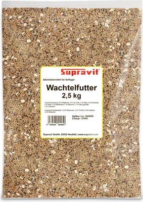 Produktbild von Supravit Wachtelfutter 2,5kg | Vollwertige Körnermischung für Wachteln, Legewachteln und Hühner als Alleinfutter