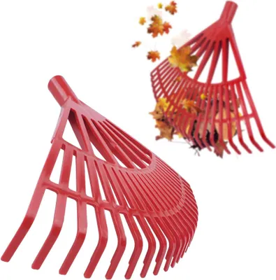 Produktbild von BAUSTER® Fächerbesen Kunststoff aus Polypropylen Breite: 43 cm Gartenrechen Rasenrechen Harke, Robuster Rechen , Laubrechen aus Kunststoff ohne Stiel