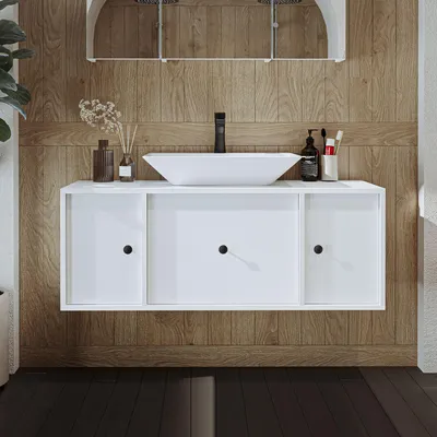 Image de Skye Decor, meuble de salle de bain de haute qualité avec vasque intégrée, 120 cm, blanc, 100% MDF