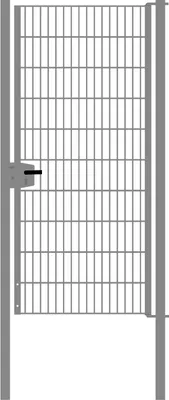Produktbild von Drahtgittertor 1-flügelig, Durchgangslichte: 95 cm, Gesamtbreite inkl. Pfosten: 107 cm - Ausführung: verzinkt, Höhe: 203 cm