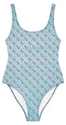 Produktbild von Mr. & Mrs. Panda Swimsuit Pinguin Lachen Größe XXL - Eisblau - Geschenk, Haha, Bademode, Beachwear, Badeanzug, Damen-Badeanzug, Humor, Lol, Damen-Einteiler, Freude