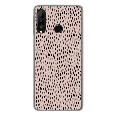 Produktbild von MuchoWow® Handyhülle Schutzhülle Hülle für Huawei P30 Lite Polka dots - Rosa - Schwarz Silikon Softcase Handy Hülle - Handyhülle