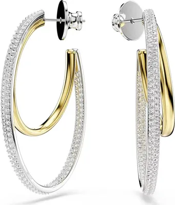 Produktbild von Swarovski Ohrringe Damen Hyperbola Kreolen Rundschliff Weiß Metallmix 5702400