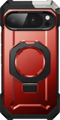 Produktbild von Supcase, Verstärkte Hülle Pixel 10 Pro XL Unicorn Beetle Grip mit Ständer, Schwarz / Rot