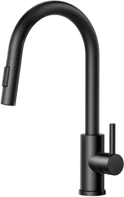 Productafbeelding van Keukenmengkraan zwart, met uittrekbare douche, 360° draaibare uitloop, 2 waterstraaltypes, voor spoelbak