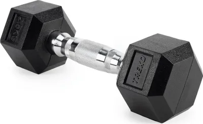 Immagine prodotto di Manubrio TREXO da 2,5 kg, esagonale, in ghisa gommata resistente, per l'allenamento della forza a casa, con impugnatura ergonomica, stabile e versatile, modello Hex HXD25