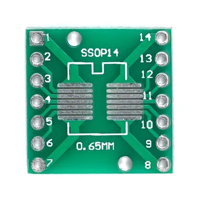 Produktbild von SMD Breakout Adapter für SOP14 / SSOP14 / TSSOP14, 14 Pin, 0,65mm / 1,27mm