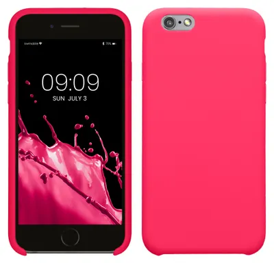 Produktbild von kwmobile Handyhülle für Apple iPhone 6 / 6S Hülle - Case Silikon - Kabelloses Laden - Schutzhülle Cover in Neon Pink