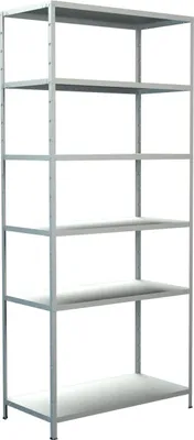 Produktbild von Stecksystem-Grundregal, 6 Böden, 2300x1000x500, weiß