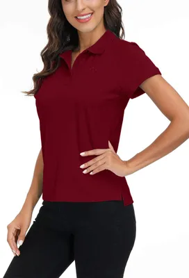 Imagen del producto de MoFiz: Camiseta polo de manga corta para mujer, confeccionada en algodón. Camisa polo, ideal para deportes y como camisa de verano, transpirable