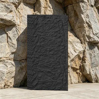 Produktbild von NAIZY Hochwertige dicke Dekorpaneele, 5 cm Stärke, 6 Stück Graphitschwarz mit naturgetreuer Steinstruktur für Ihr Zuhause, Modell B