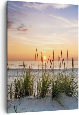 Produktbild von Bild auf Leinwand - Leinwandbild - Einteilig - Westen Sonne Strand - 50x70cm - Wand Bild - Wanddeko - Wandbilder - Leinwanddruck - Wanddekoration - Leinwand bilder - Wandbild - PA50x70-4201