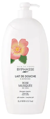 Imagen del producto de Crema de ducha Caresse con extracto de rosa mosqueta, Byphasse, 2000 ml