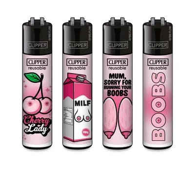 Produktbild von Clipper Feuerzeug 4er Set FFX Boobs