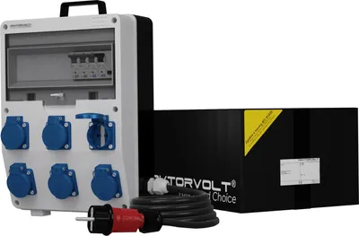 Zdjęcie produktu dla Rozdzielacz zasilania Doktorvolt TD-S/FI 6x230V SKH z zabezpieczeniem różnicowoprądowym Mennekes i kablem przyłączeniowym 0557