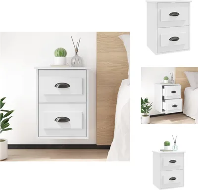 Obrázek produktu pro vidaXL Nástěnný noční stolek bílý 41,5x36x53 cm - Noční stolky