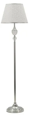 Obrázek produktu pro Stojací lampa Kody ze stříbrného kovu s bílým látkovým stínidlem