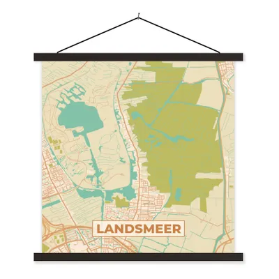 Obrázek produktu pro MuchoWow® Textilní plakát - Mapa - Landsmeer - 40x40cm - S černými lamelami