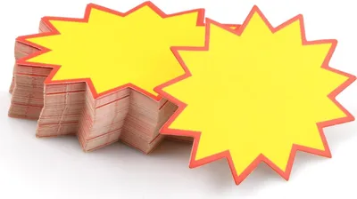 Obrázek produktu pro 100 kusů nepotištěných cenovek ve tvaru hvězdy, reklamní štítky, cedule pro maloobchody, hvězdičkové cenovky pro supermarkety
