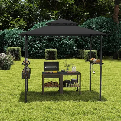 Obrázek produktu pro Kryt na gril – Pavilon pro grilování – Zahradní pavilon – Stan pro grilování – Kryt pro zahradu – Béžová, černá