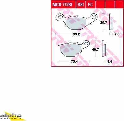 Produktbild von TRW Bremsbelagsatz MCB772SI RM85 RD