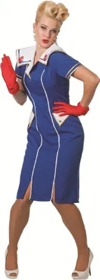 Produktbild von W4080-36-A blau-weiß Damen Marienekleid Matrosenuniform Gr.36