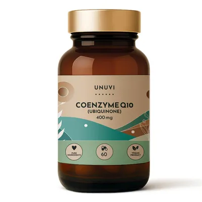 Obrázok produktu pre Koenzým Q10 (Ubichinón) 400 mg, 60 vegetariánskych kapsúl – UNUVI
