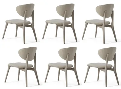 Immagine prodotto di Sedie moderne per cucina, con schienale imbottito, colore beige, in legno, nuove
