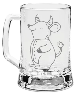 Produktbild von Mr. & Mrs. Panda Humpen Stier Astrologie - Transparent - Geschenk, Bierkrug Mit Gravur, Tierkreiszeichen, Geburtstagsgeschenk, Krug, Seidel, Glas, Sternzeichen