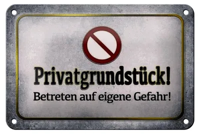 Produktbild von Blechschild Hinweis 18x12cm Privatgrundstück Gefahr