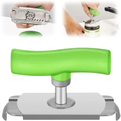 Produktbild von Universal Dosenöffner verstellbar 2,5–9,5 cm, seniorenfreundlich, rutschfest, Edelstahl, für Gläser & Deckel, kraftsparend für Küche & Alltag