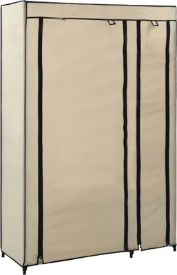 Obrázek produktu pro vidaXL Skládací šatní skříň krémová 110x45x175 cm látka - Látková šatní skříň - Skládací šatní skříň - Látkové šatní skříně