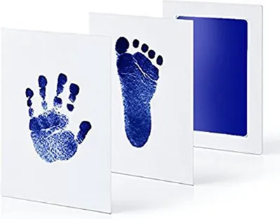 Image de Jumada's - Empreintes de pieds et de mains de bébé - Tampon encreur - Bleu clair
