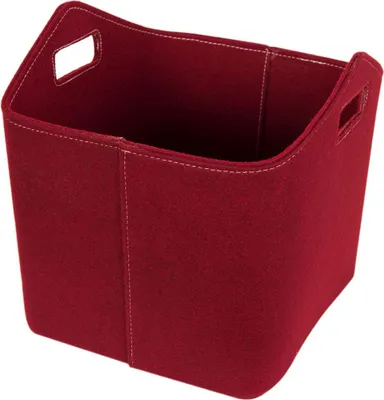 Image de Panier à bois / Panier à bois de cheminée Lienbacher Panier en feutre rouge 38x35cm
