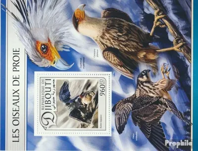 Produktbild von Briefmarken Dschibuti 2017 Mi Block 563 (kompl. Ausg.) postfrisch Raubvögel