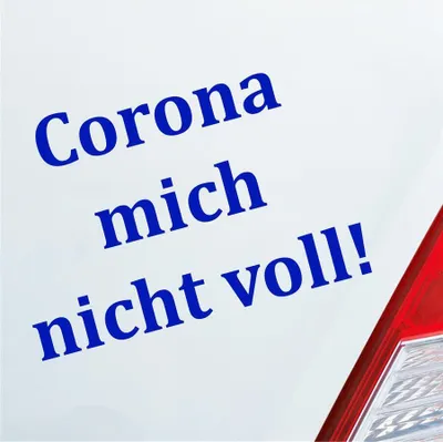 Produktbild von Auto Aufkleber Corona mich nicht voll!  Hazard Krank Infiziert Husten 14x10 cm Dunkelblau Sticker Heckscheibenaufkleber